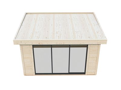 Studio de jardin en bois Lydia - ép.28 mm - 15 m² hors-tout - WHITE WOOD