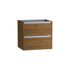 Caisson de salle de bains Thana 2 tiroirs L60 x H55 x P45 cm panneau de particules vieux chêne