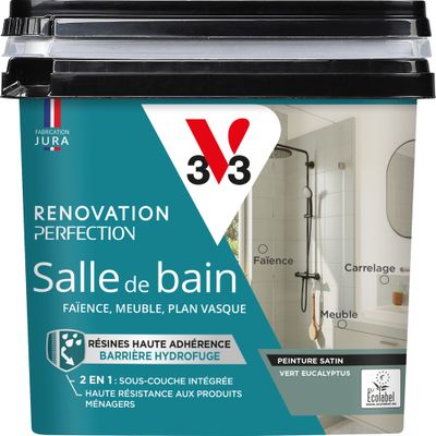 Peinture de rénovation pour salle de bain vert eucalyptus 0,75 L - V33