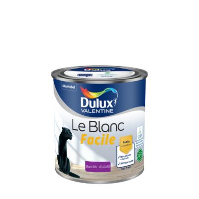 PEINTURE MULTI-SUPPORTS BLANC FACILE BLANC BASE WHITE VELOURS 0,5L - DULUX VALENTINE