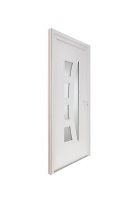 Porte d'entrée Berlin pvc blanc poussant gauche 215 X 90 cm CLOSY