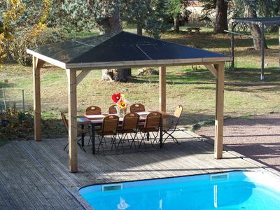 Abri de jardin pool house BLUETERM en bois traité sans paroi  12,31 m², Livraison à domicile incluse - HABRITA