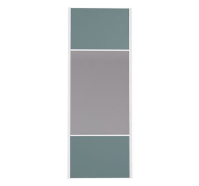 Porte de placard Miroir et Opale Profil blanc H 248,5 x L 62,2 cm YNGENIO