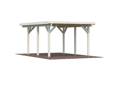Carport toit plat en bois Karl - 1 voiture - 18,4 m² hors-tout - Livraison à domicile incluse - PALMAKO
