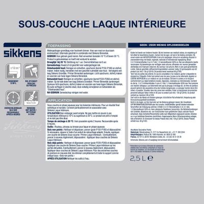 Sous-couche pour laque intérieure 2,5 L - SIKKENS