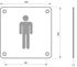 Plaque signalétique à visser Wc homme 100 x 100 mm THIRARD