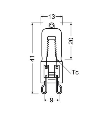 Ampoule halogène pour four G9 40W - Halopin OSRAM