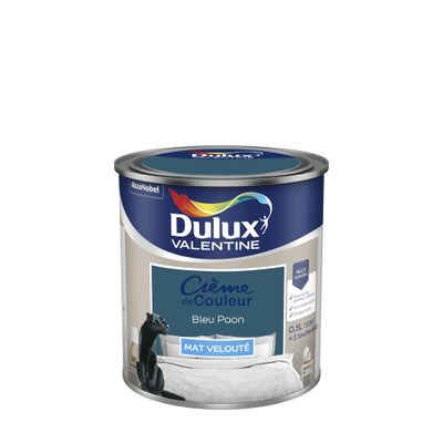 Peinture Crème de Couleur Bleu Paon mat 0.5 L - DULUX VALENTINE