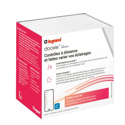 Variateur de lumière connecté sans neutre + plaque Blanc - Dooxie with Netatmo LEGRAND