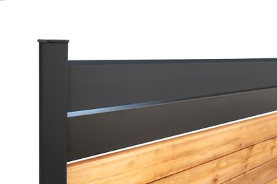 Lot 4 lames de clôture aluminium claire voie gris texturé EvoluH 21 - 21 x 145 x 2000 mm - DEBARGE