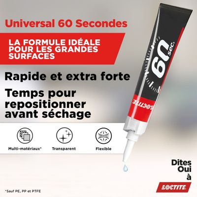 Colle de réparation 60 secondes Universal gel tube 20 g - LOCTITE