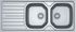 Evier de cuisine inox gris 116x50 cm 2 bacs 1 egouttoir - FRANKE