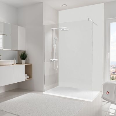 Panneau mural de douche 150x255 cm blanc structuré DécoDesign Décor - SCHULTE