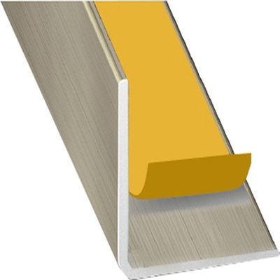 CORNIERE PVC COL. INOX 20X20MM ADHESIVE 2,60M CQFD