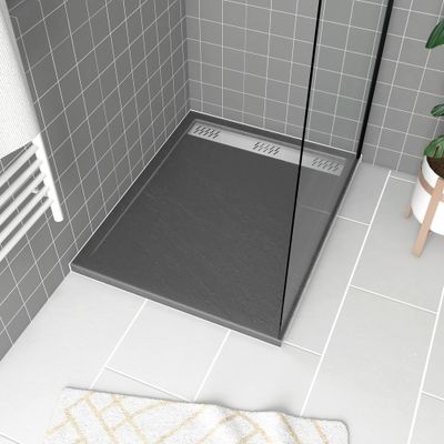 Receveur de douche 80x100 cm acrylique anthracite Pedra - AURLANE