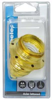 Douille électrique E27 avec double bague laiton - TIBELEC
