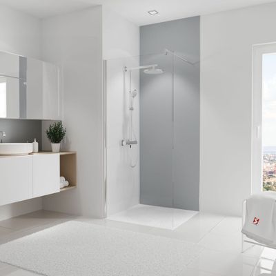 Panneau mural de douche 90x255 cm gris argenté DécoDesign Couleur - SCHULTE