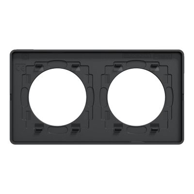 Plaque de finition 2 postes anthracite finition miroir - Odace Touch SCHNEIDER ELECTRIC