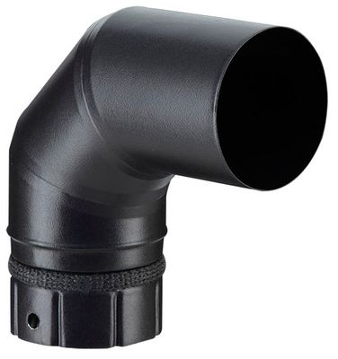 Coude émaillé noir mat à segment 90 degrés diamètre 80 mm POUJOULAT