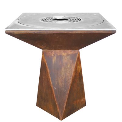 Brasero de cuisson G1 corten avec plaque plancha, grille et couvercle de protection  ARTISS