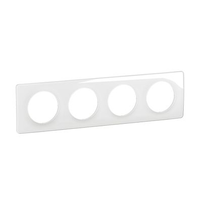 Plaque de finition 4 postes Blanc émaillé - Céliane LEGRAND