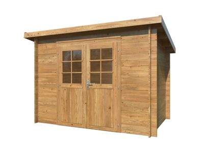 Abri de jardin en bois autoclave marron Alice - 7,1 m² hors-tout - Livraison à domicile incluse - PALMAKO