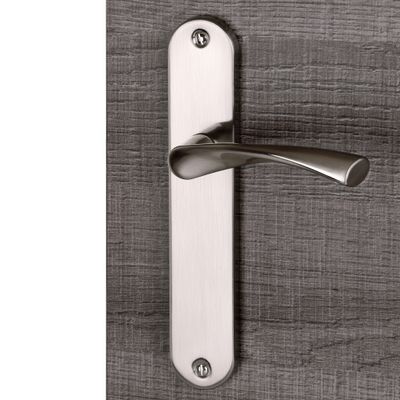 Poignées de porte sur plaques sans trou Urbaine aluminium métal nickel mat ALPERTEC