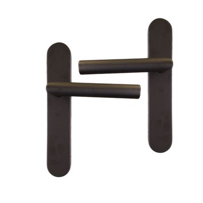 Poignées de porte sur plaques sans trou double entraxe Edison noir ALPERTEC