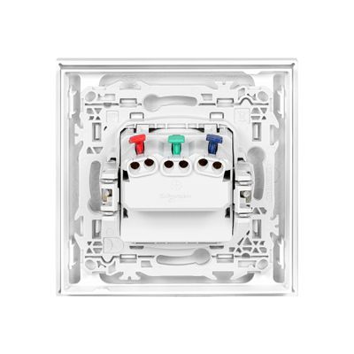 Prise affleurante 2 pôles + terre complète Odace 2025 blanc - SCHNEIDER ELECTRIC