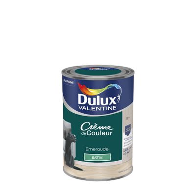 Peinture crème de couleur Emeraude Satin 1,25 L - DULUX VALENTINE