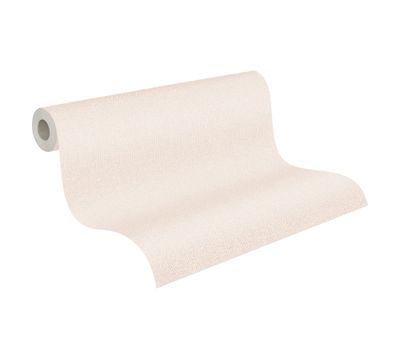 Papier peint expansé sur intissé uni effet tweed beige rose 53 cm x 10 m AS CREATION