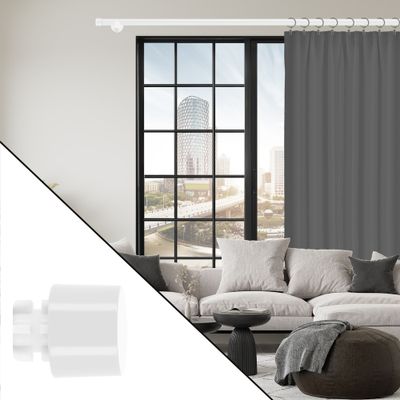 Embout déco bouchon en métal diam 20 mm Finition Blanc brillant par 2 - MOBOIS