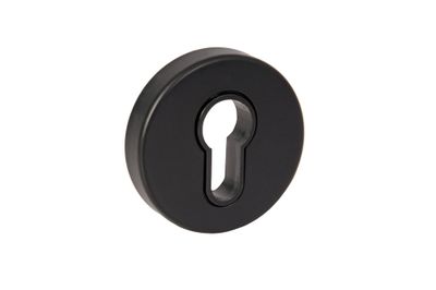 Rosaces de porte rondes à cylindre Mira métal noir mat diamètre 50 mm ALPERTEC