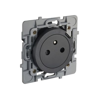 Prise affleurante 2 pôles + terre et prise USB C noir Casual Evo - DEBFLEX