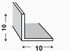 Cornière égale aluminium anodisé argent brillant 10 x 10 x 1,5 mm 2,50 m CQFD