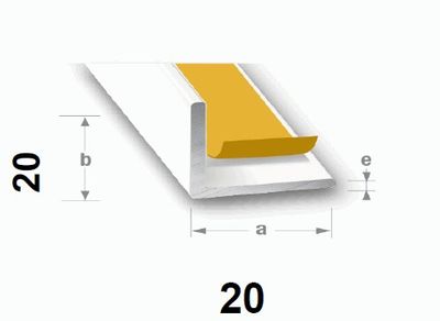 CORNIERE PVC BLANC 20X20MM ADHESIVE 2,50M CQFD