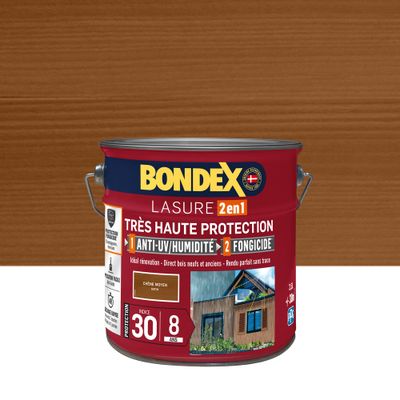 Lasure très haute protection 8 ans chêne moyen 2,5 L - BONDEX