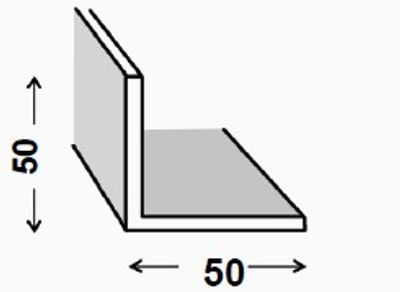 Cornière égale aluminium brut 50 x50 x 1,5 mm 2,50 m CQFD