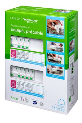 Tableau électrique pré-équipé Resi9 XE 2 rangées pour logement T1 à T3 - SCHNEIDER ELECTRIC