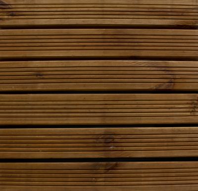 Dalle pin rainurée traitée autoclave brun - 44 x 500 x 500 mm - HENRY TIMBER