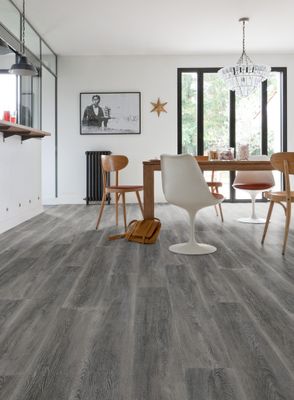 Sol PVC décor bois gris cognac rouleau de 4m vendu au m² GERFLOR