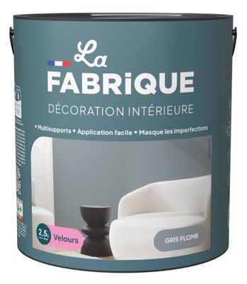 Peinture multi-support velours gris plomb 2,5 L - LA FABRIQUE