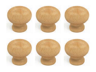 Boutons de meuble ronds bois vernis diamètre 30 mm par 6 REI