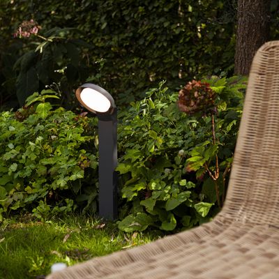 Borne extérieur LED 65cm Polo anthracite IP54 1100 lumens blanc chaud - COREP