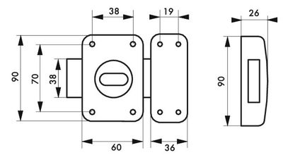 Verrou de porte d'entrée Apache à bouton et cylindre 40 mm anthracite 3 clés THIRARD