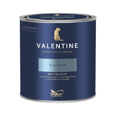 Peinture Valentine  Mat Velouté Bleu Divin 0,5 L - DULUX VALENTINE