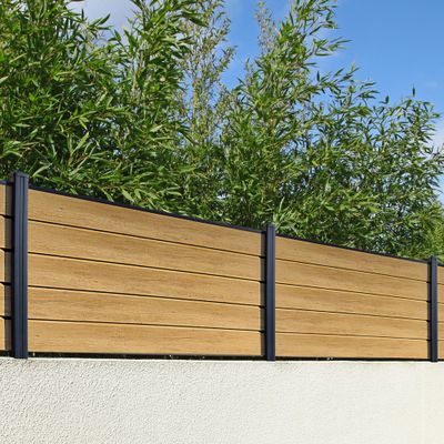 Lisse persienne pour clôture PVC chêne moyen L 1,79 m - MOREY