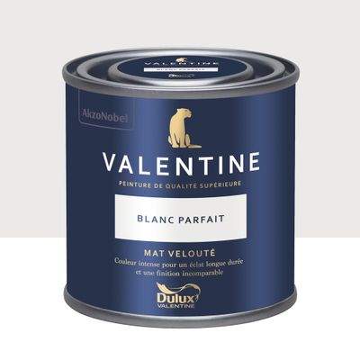Peinture Valentine Mat Velouté Blanc Parfait 125 mL - DULUX VALENTINE