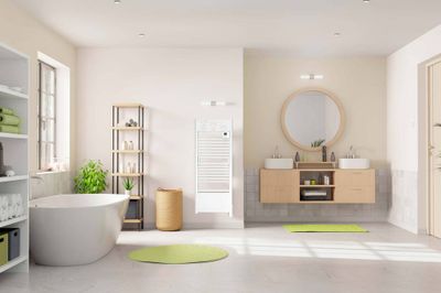 Sèche-serviettes soufflant à inertie fluide connecté ACTIBAIN 1750W noir - NOIROT