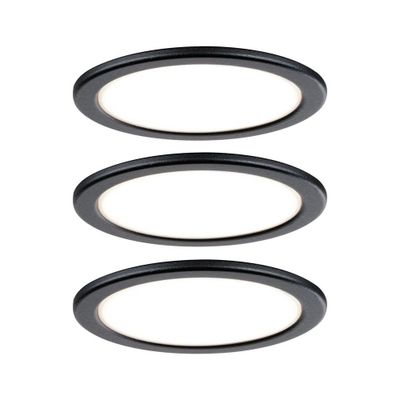 Spots LED encastrables ou saillie sous-meubles par 3 Noir - Pukk PAULMANN